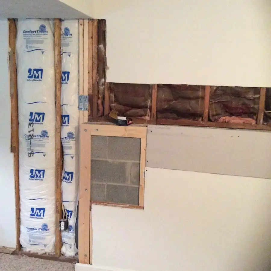 Wall insulation replacement during Basement Flood Cleanup in Spring Grove